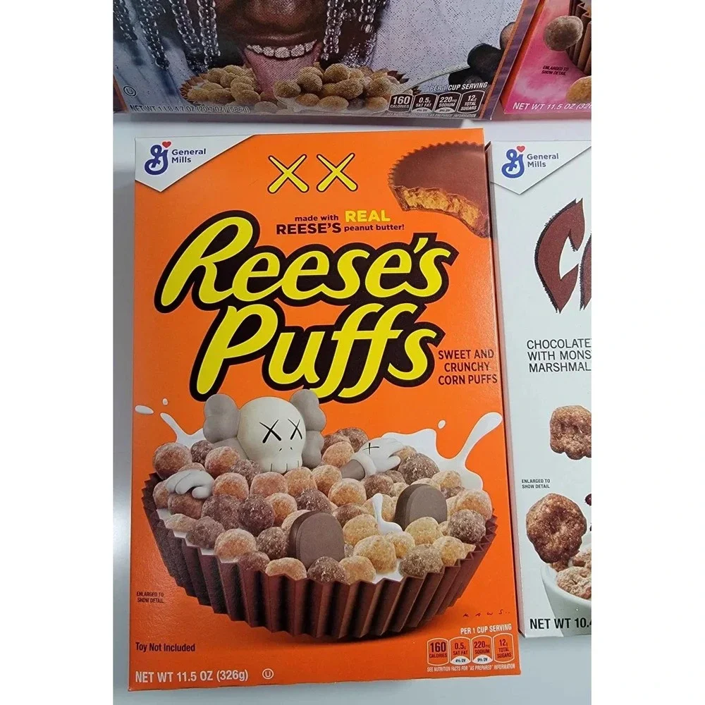 GM REESE'S Puffs Kaws & Travis Scott & Lil Yachty SEALED Boxes Lot 4 NEW